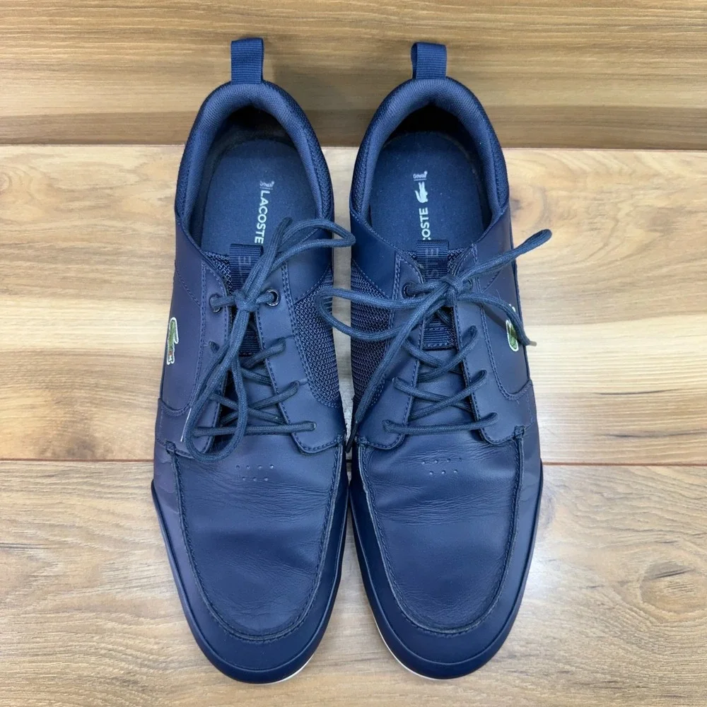 Lacoste Marina Casual Sneakers Mens 12 Navy Blue Lifestyle Everyday Travel